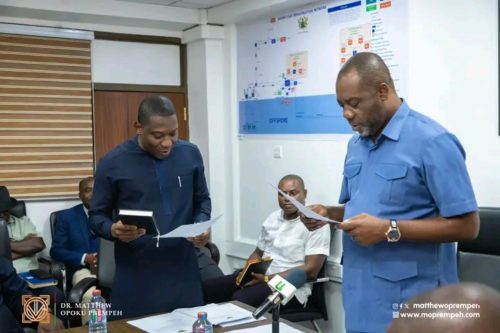 Ghana’s Energy Minister Dr. Matthew Opoku Prempeh Swores Into Office New ECG Board Chairman