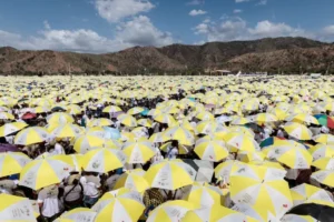 Some 600,000 people have gathered in a field outside Timor-Leste’s