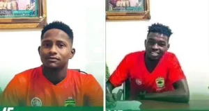 Left-back Esmat Abdulhamid Mohammed (left) and forward AbdoelKarem Yagoub (right) joined Kotoko in the summer transfer window