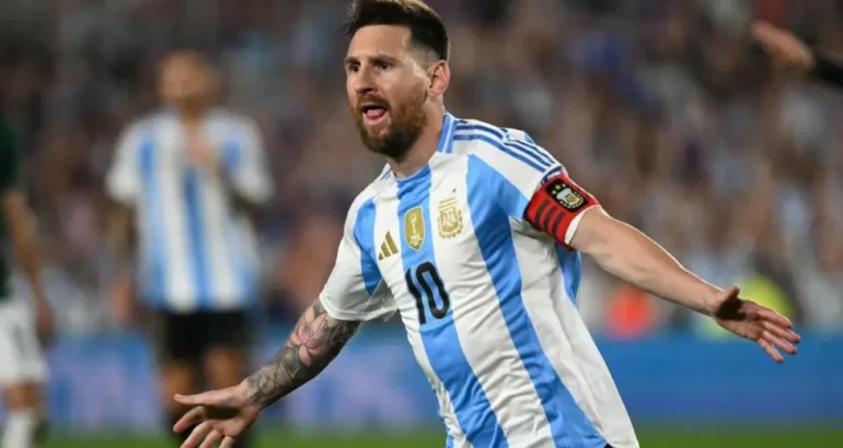 Lionel Messi netted his 10th international hat-trick