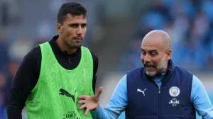 Rodri suffered his serious knee injury in a game against Arsenal last September